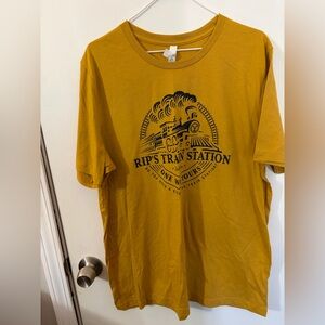 Bella Canvas Unisex XL Yellow Graphic T-Shirt Yellowstone Rip’s Train Station